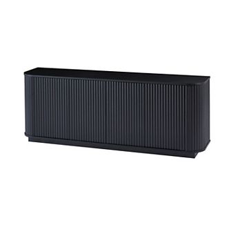 Whisen Wooden Vertical Striped Cabinet, Buffet Cabinet, Storage Cabinet, TV Stand with Wave Pattern