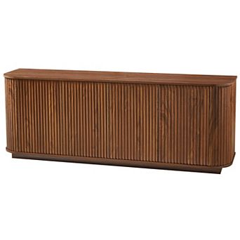 Whisen Wooden Vertical Striped Cabinet, Buffet Cabinet, Storage Cabinet, TV Stand with Wave Pattern