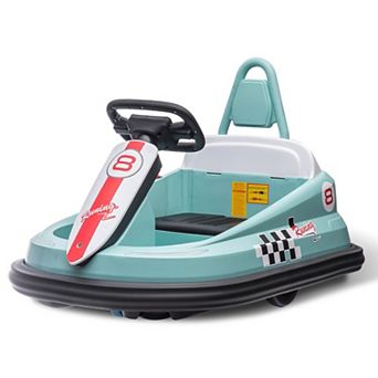 6V Electric Ride On Toys for 1.5-6 Years, w/Steering Wheel, 360 Degree Spin, 2-Speeds, Safety Belts