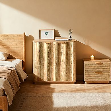 31.5'' Buffet Cabinet Sideboard with Storage Curved wave for Bedroom, Living Room