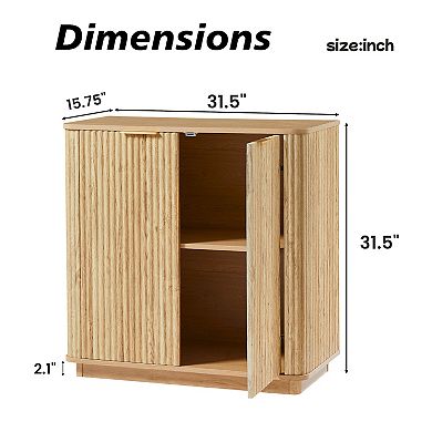 31.5'' Buffet Cabinet Sideboard with Storage Curved wave for Bedroom, Living Room