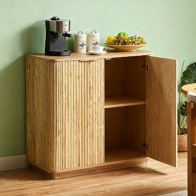 31.5'' Buffet Cabinet Sideboard with Storage Curved wave for Bedroom, Living Room