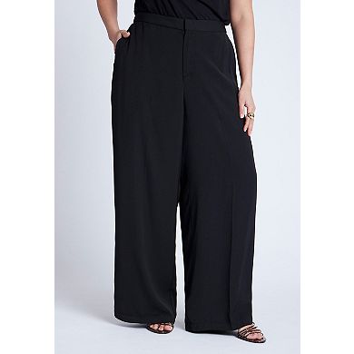 ELOQUII Women's Plus Size Wide Leg Trouser