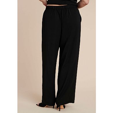 ELOQUII Women's Plus Size Wide Leg Trouser