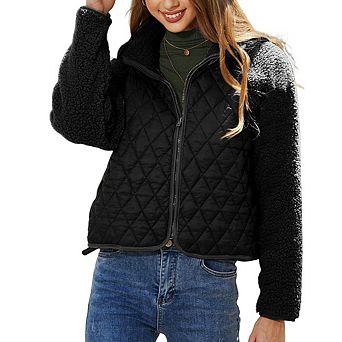 Bomber Jackets for Women Fashion Cute Jacquard Coats Lightweight Zip Up Jackets Dressy Casual