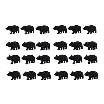 Matte Black Cast Iron Forest Bear Drawer Pull Cabinet Knob Set of 24