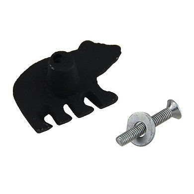 Matte Black Cast Iron Forest Bear Drawer Pull Cabinet Knob Set of 24