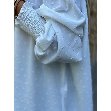 Women's Button Down Polka Dots Shirts Long Sleeve Tops Casual Collared Blouses Loose Fit