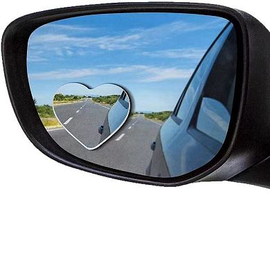 Heart-Shaped Blind Spot Mirror Set with Adjustable 360° Rotation for Clearer Side View