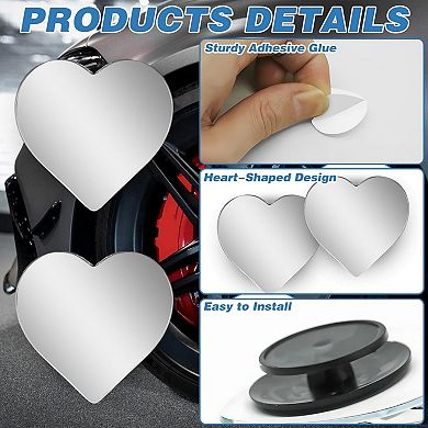Heart-Shaped Blind Spot Mirror Set with Adjustable 360° Rotation for Clearer Side View