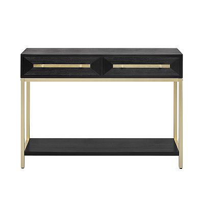 Whisen Entryway Table, Console Table with 2 Drawers, Retro Hallway Table with Geometric Design