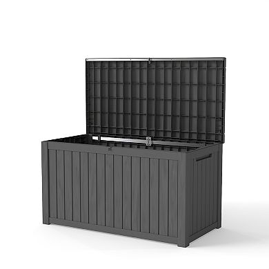 180 Gal. Outdoor Resin Waterproof Deck Box with Lockable Lid