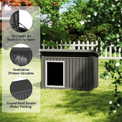 EasyUp Indoor Dog House with Hydraulic Lift Roof Pet Shelter