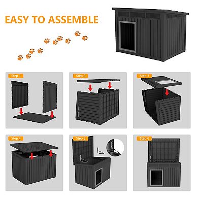 EasyUp Indoor Dog House with Hydraulic Lift Roof Pet Shelter