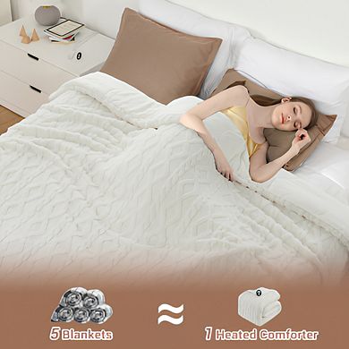 Soft Electric Blanket-6-Temp Heat Levels 2-10H Timer & Fast Heating with Overheat Protection