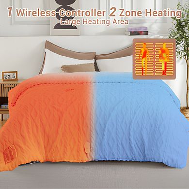 Soft Electric Blanket-6-Temp Heat Levels 2-10H Timer & Fast Heating with Overheat Protection