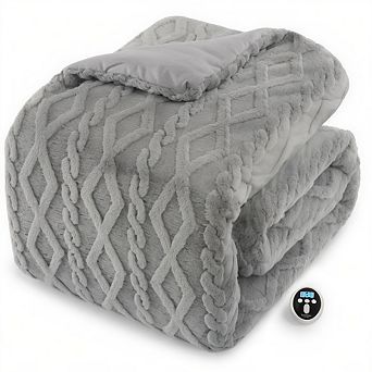 Soft Electric Blanket-6-Temp Heat Levels 2-10H Timer & Fast Heating with Overheat Protection