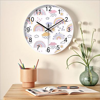 Silent Wall Clock, Non Ticking, Battery-Powered, Ideal for Teaching Time and Stylish Decor, 12 Inch