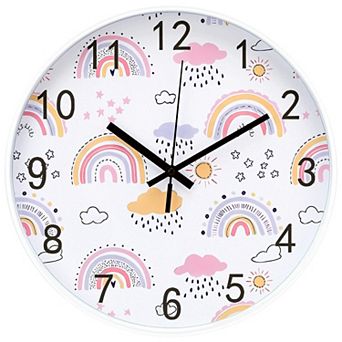 Silent Wall Clock, Non Ticking, Battery-Powered, Ideal for Teaching Time and Stylish Decor, 12 Inch