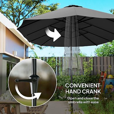 Outsunny 13 ft. Extra Large Patio Umbrella, UPF30+ Double Umbrella,