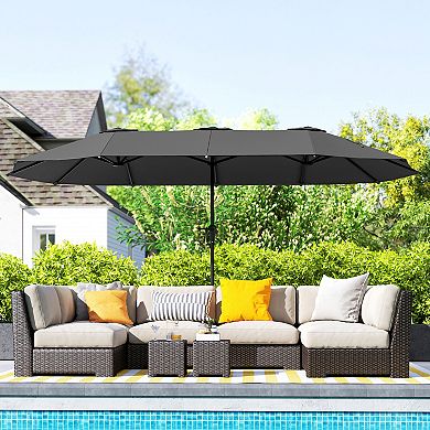 Outsunny 13 ft. Extra Large Patio Umbrella, UPF30+ Double Umbrella,