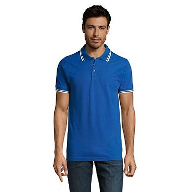 SOLS Mens Pasadena Tipped Short Sleeve Pique Polo Shirt