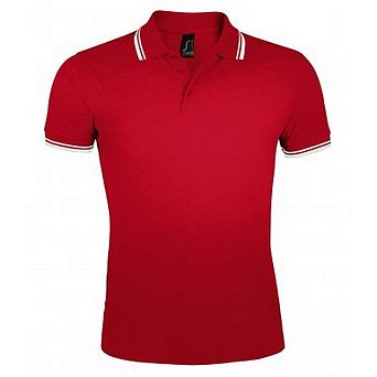 SOLS Mens Pasadena Tipped Short Sleeve Pique Polo Shirt