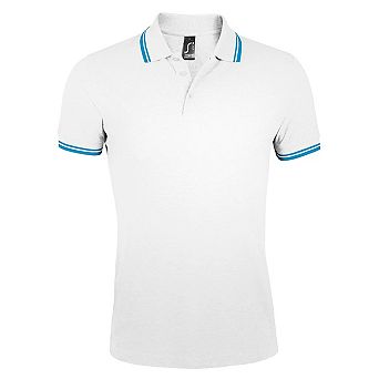 SOLS Mens Pasadena Tipped Short Sleeve Pique Polo Shirt