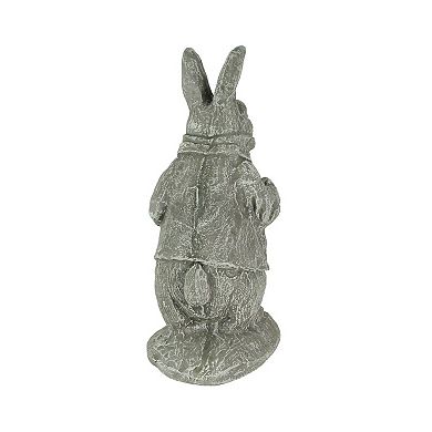 Alice in Wonderland White Rabbit Light Gray Finish Statue 14 in-CEMENT