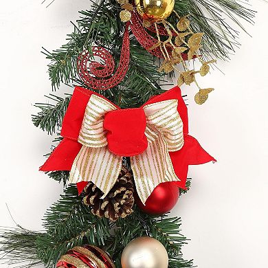 6FT Christmas Garland with Lights, 20 Lights & Timer