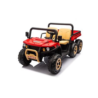 24V Kids 6-Wheel Electric Ride-On Truck with Four 35W Motors, 2.4G Parental Remote Control,Shovel