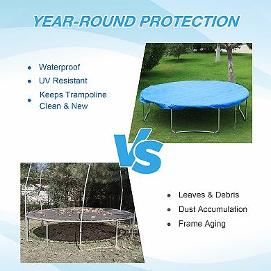 Aoodor Trampoline Rain Cover, All-weather Trampoline Tarp - 8/10/ 12/14/15FT
