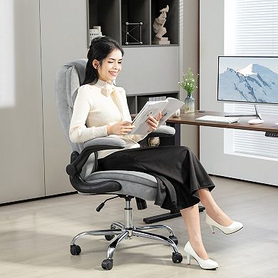 HOMCOM Office Chair, Computer Desk Chair with Flip-up Armrest