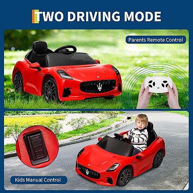 12V Kids Ride On Car w/ Remote Control, Spring Suspension & Lights, Electric Toy Vehicle Gift