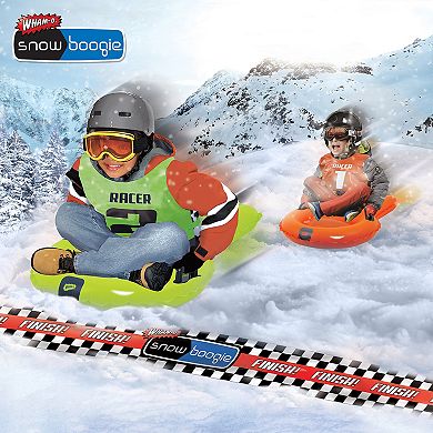 Wham-O Snowboogie Snow Sled Racing Set, 30" Inflatable Winter Sports Riding Race Kit For Kids Boys