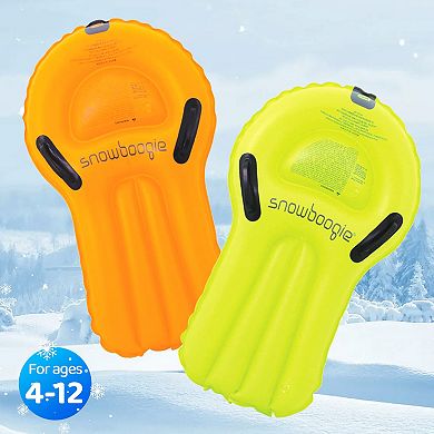 Wham-O Snowboogie Snow Sled Racing Set, 30" Inflatable Winter Sports Riding Race Kit For Kids Boys