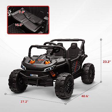Qaba 12V Ride On Truck UTV Toy with 4-Wheel Suspension, Remote