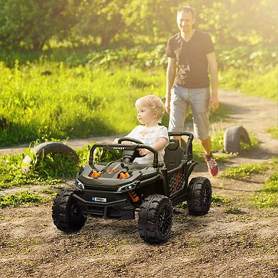 Qaba 12V Ride On Truck UTV Toy with 4-Wheel Suspension, Remote