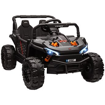 Qaba 12V Ride On Truck UTV Toy with 4-Wheel Suspension, Remote,