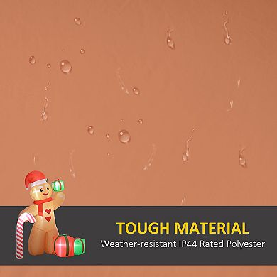 LOVMOR Outsunny 8ft Christmas Inflatable Gingerbread Man Giant LED Decor