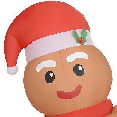 LOVMOR Outsunny 8ft Christmas Inflatable Gingerbread Man Giant LED Decor
