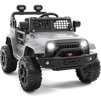 12V Kids Electric Truck with Parent Remote Control, Spring Suspension for Safe Ride, LED Lights