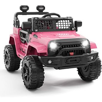 12V Kids Electric Truck with Parent Remote Control, Spring Suspension for Safe Ride, LED Lights