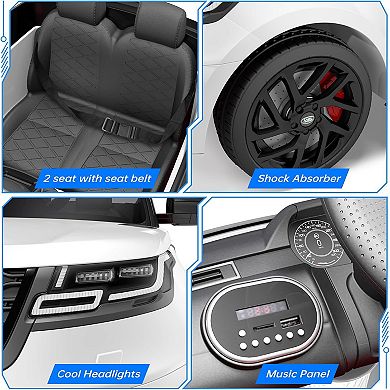 12V Kids Electric Car with Parent Remote & Slow Start, , 2 Seats with Seat Belts, LED Lights