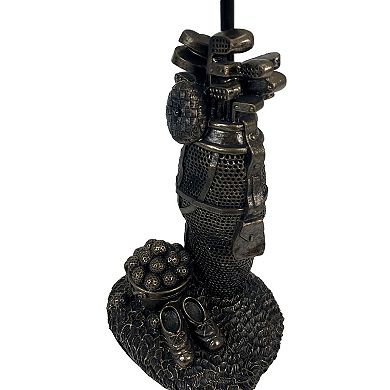 Golf Lovers Tee Light Golf Bag Table Lamp w/Decorative Shade