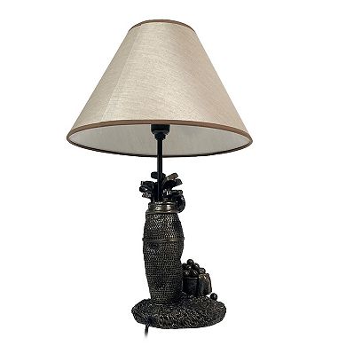 Golf Lovers Tee Light Golf Bag Table Lamp w/Decorative Shade