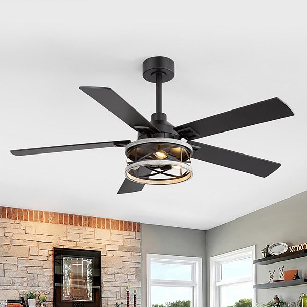 52-Inch Ceiling Fan with Light, 5 Reversible Blades, E12 Bulb Base