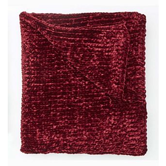 BrylaneHome Chenille Knitted Throw Blanket