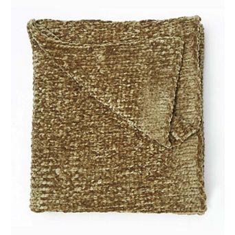 BrylaneHome Chenille Knitted Throw Blanket