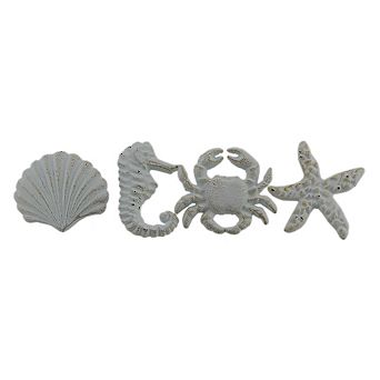 Coastal Sea Life 4 pc Cast Iron Drawer Pull Or Cabinet Knob Set